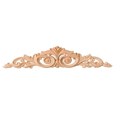 Taç Motif Aplik Oymalı Ahşap Boyanabilir Dekoratif Aksesuar 40x10x1,2  cm TAM14