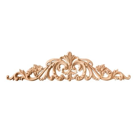 Taç Motif Aplik Oymalı Ahşap Boyanabilir Dekoratif Aksesuar 70x15x1,2  cm TAM11