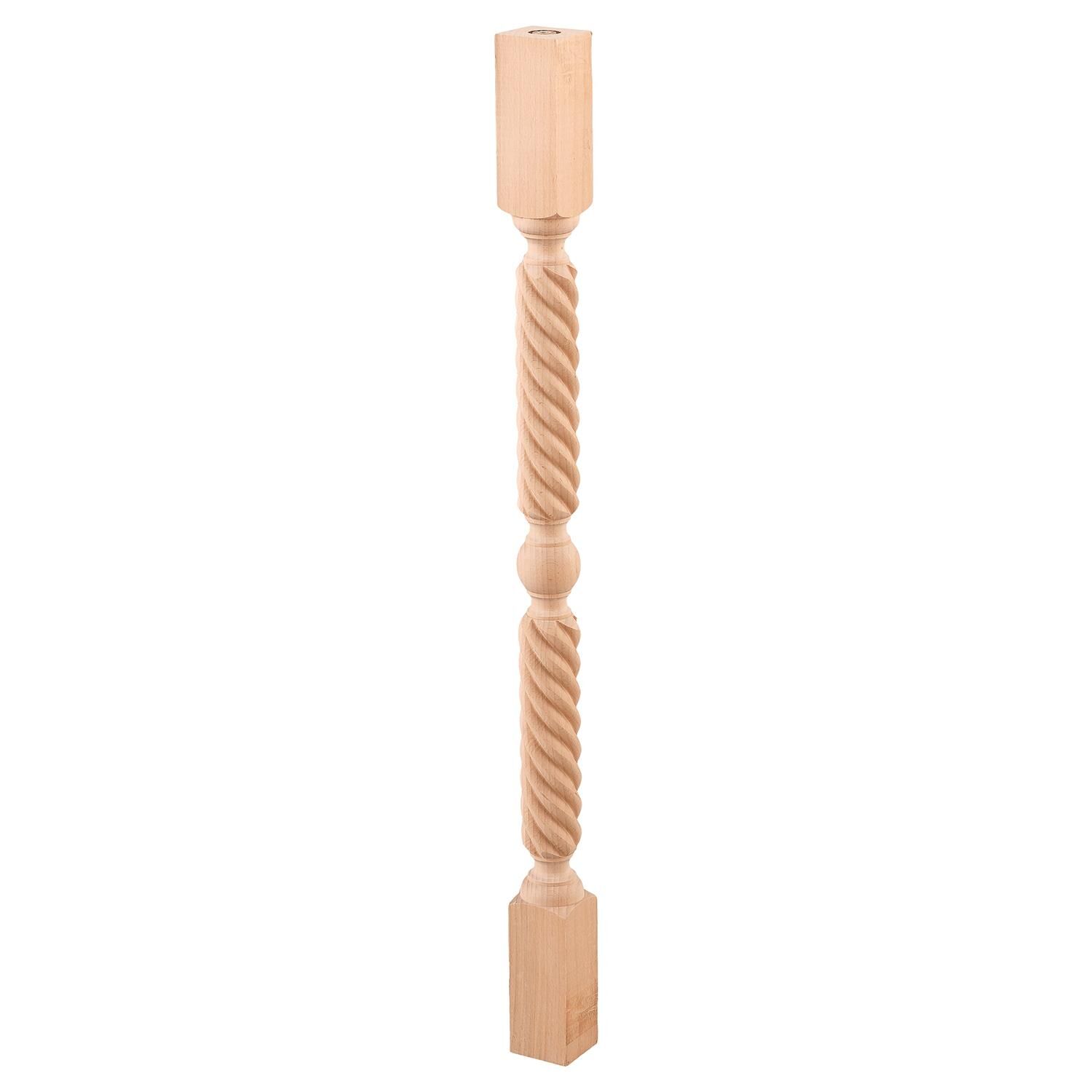 Merdiven Torna Ayak Burgulu İşlemeli Kayın Boyanabilir Ahşap 6x6x80 cm