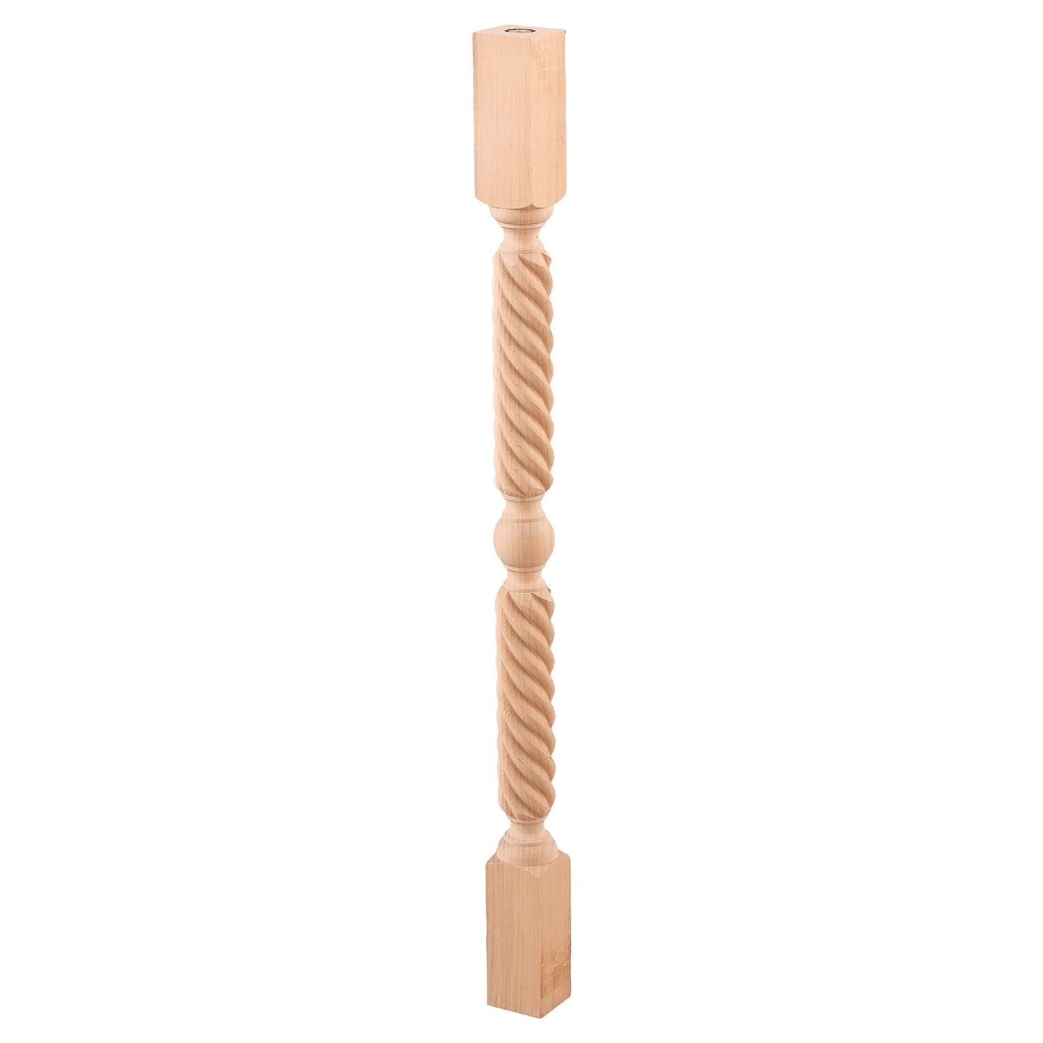 Merdiven Torna Ayak Burgulu İşlemeli Kayın Boyanabilir Ahşap 6x6x80 cm
