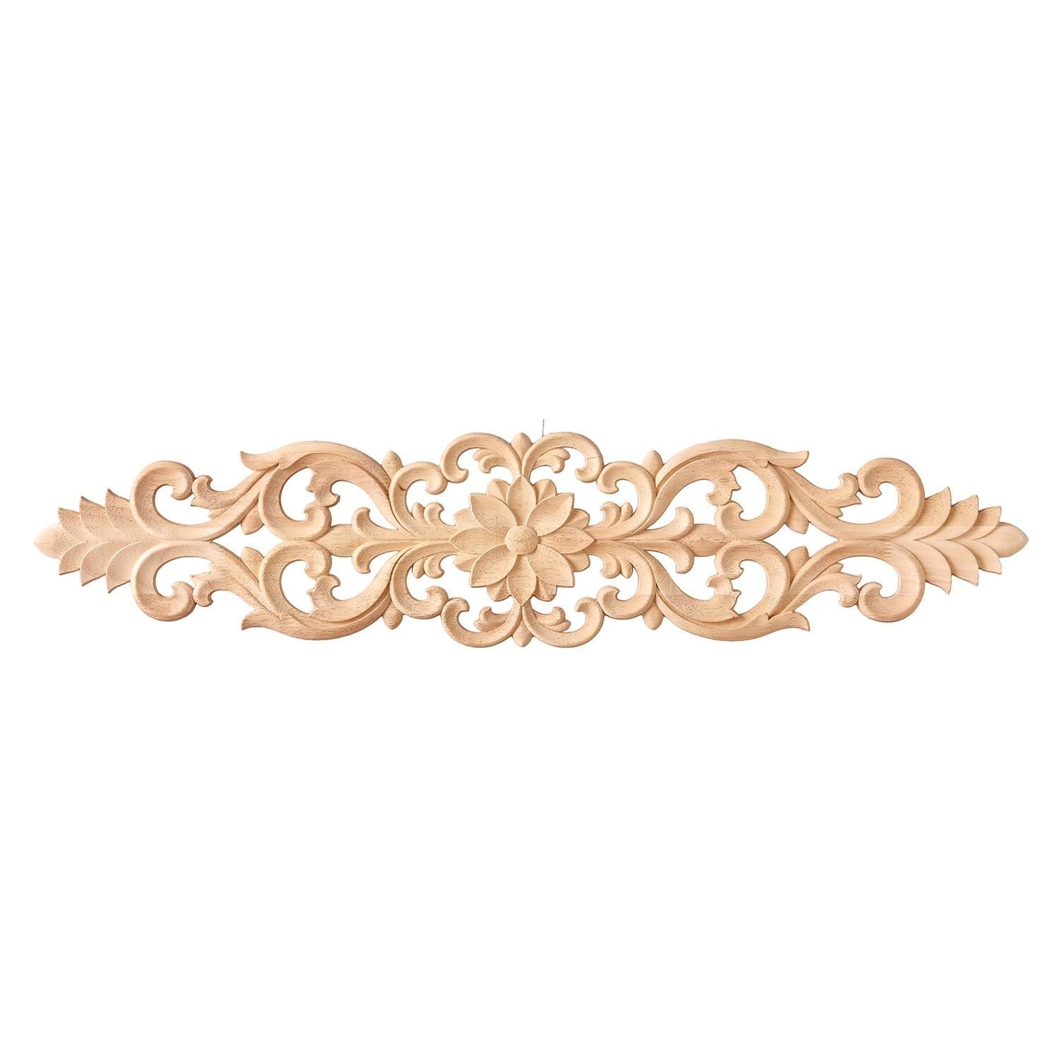 Aplik Orta Göbek Boyanabilir Ahşap Desenli İşlemeli Dekoratif Aksesuar 60x12x1  cm OGY04