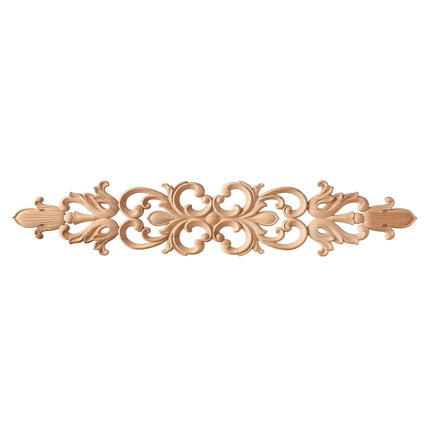 Aplik Orta Göbek Boyanabilir Ahşap Desenli İşlemeli Dekoratif Aksesuar 80x15x1,4  cm OGY05
