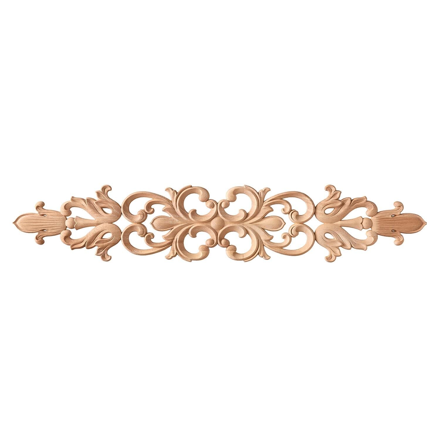 Aplik Orta Göbek Boyanabilir Ahşap Desenli İşlemeli Dekoratif Aksesuar 80x15x1,4  cm OGY05