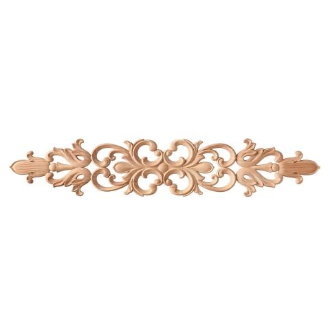 Aplik Orta Göbek Boyanabilir Ahşap Desenli İşlemeli Dekoratif Aksesuar 80x15x1,4  cm OGY05