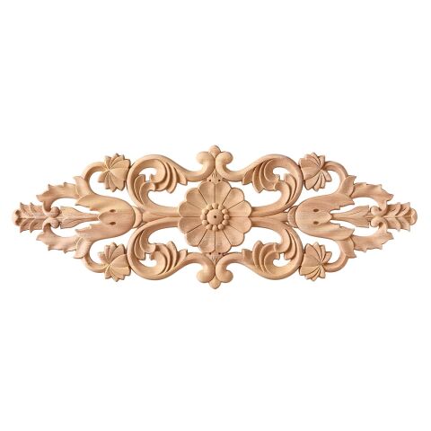 Aplik Orta Göbek Boyanabilir Ahşap Desenli İşlemeli Dekoratif Aksesuar 50x20x1  cm OGY06