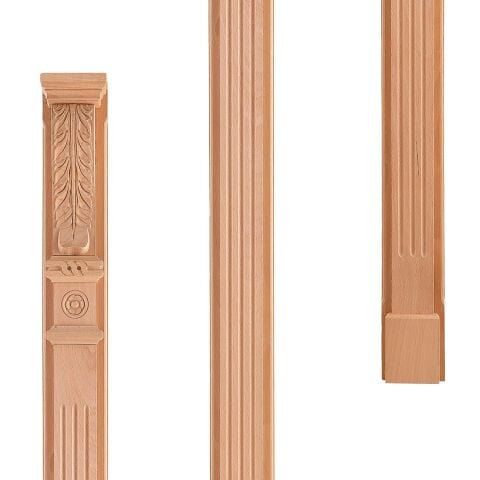 Ahşap Oymalı Sütun Roma Sütun Boyanabilir Dekoratif Aksesuar 240x6 cm  ATS03