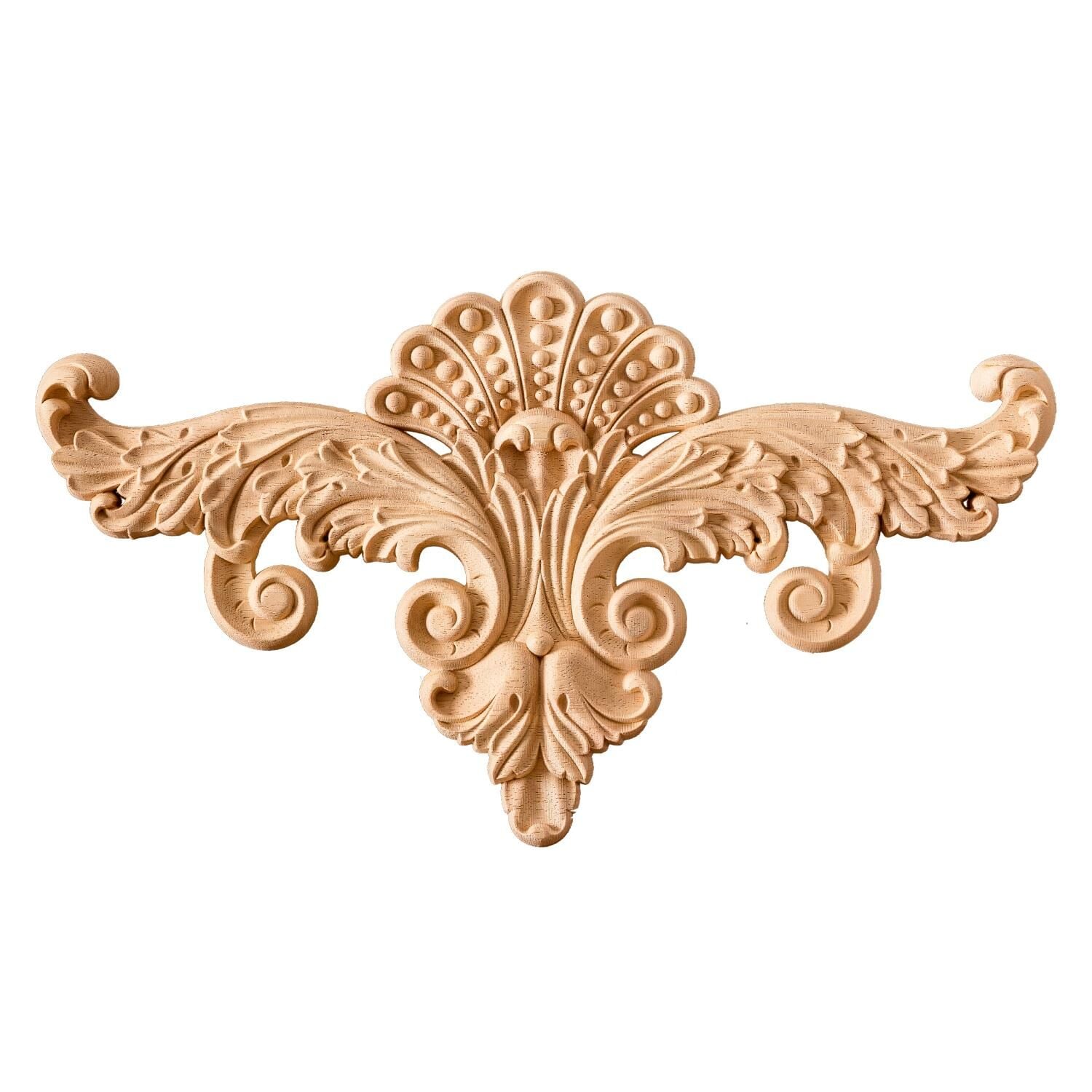 Aplik Orta Göbek Boyanabilir Ahşap Desenli İşlemeli Dekoratif Aksesuar 30x15x1,2  cm OGY08