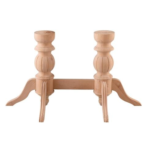 Ahtapot Çiftli Ahşap Masa Ayağı Torna Ayak 20x20x72 cm