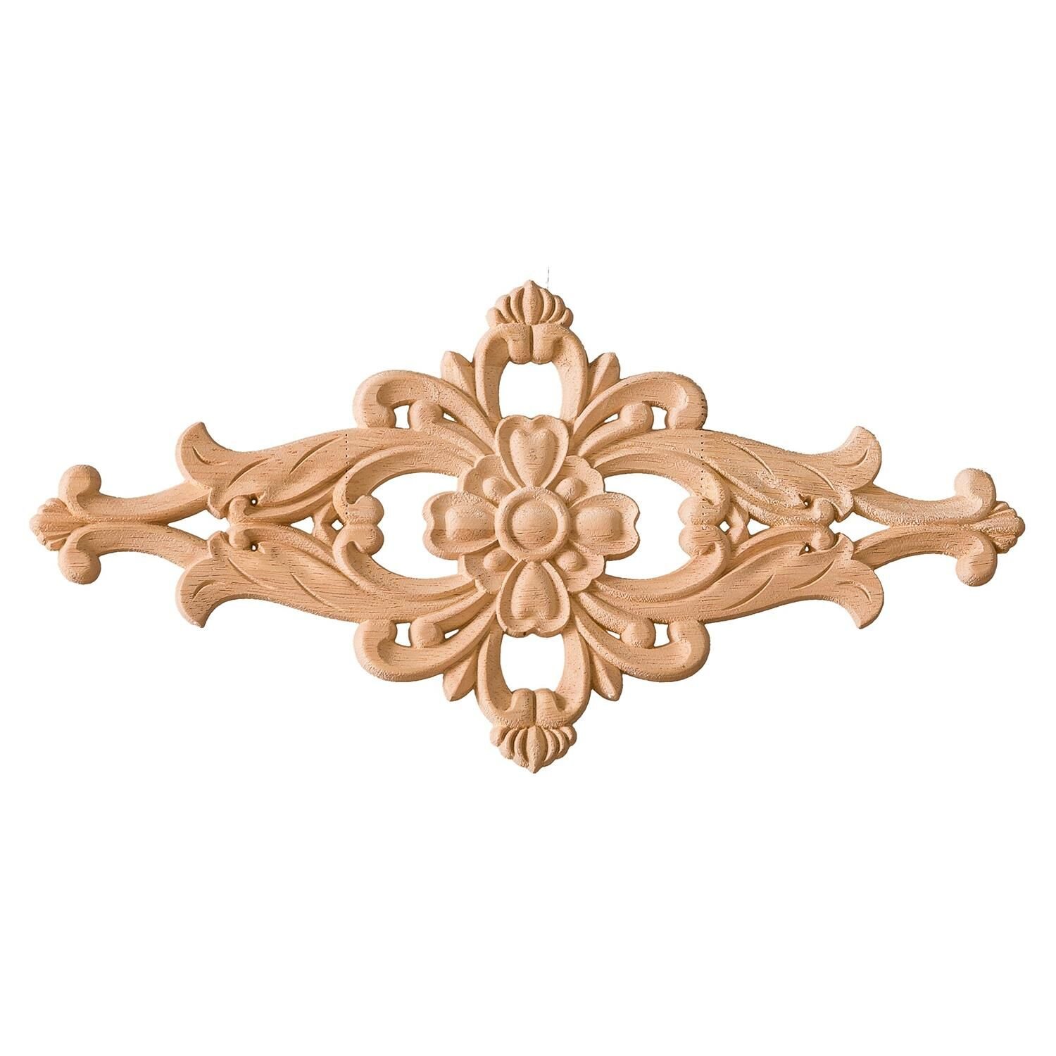 Aplik Orta Göbek Boyanabilir Ahşap Desenli İşlemeli Dekoratif Aksesuar 40x20x1 cm OGY10