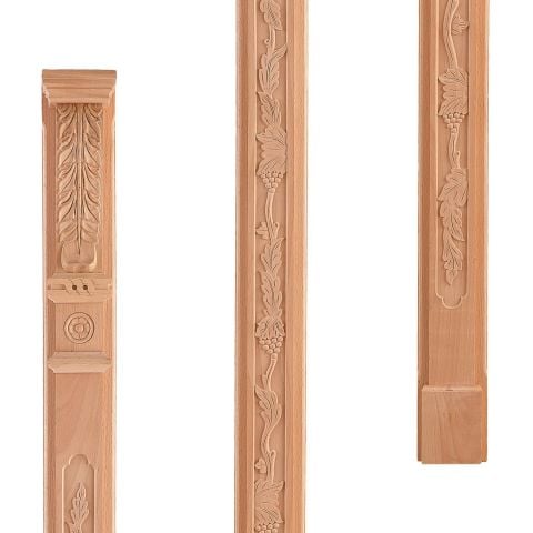Ahşap Oymalı Sütun Roma Sütun Boyanabilir Dekoratif Aksesuar 9x210 cm  ATS10