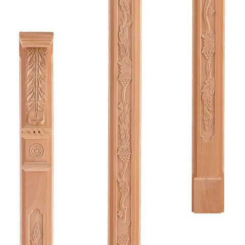 Ahşap Oymalı Sütun Roma Sütun Boyanabilir Dekoratif Aksesuar 9x210 cm  ATS10