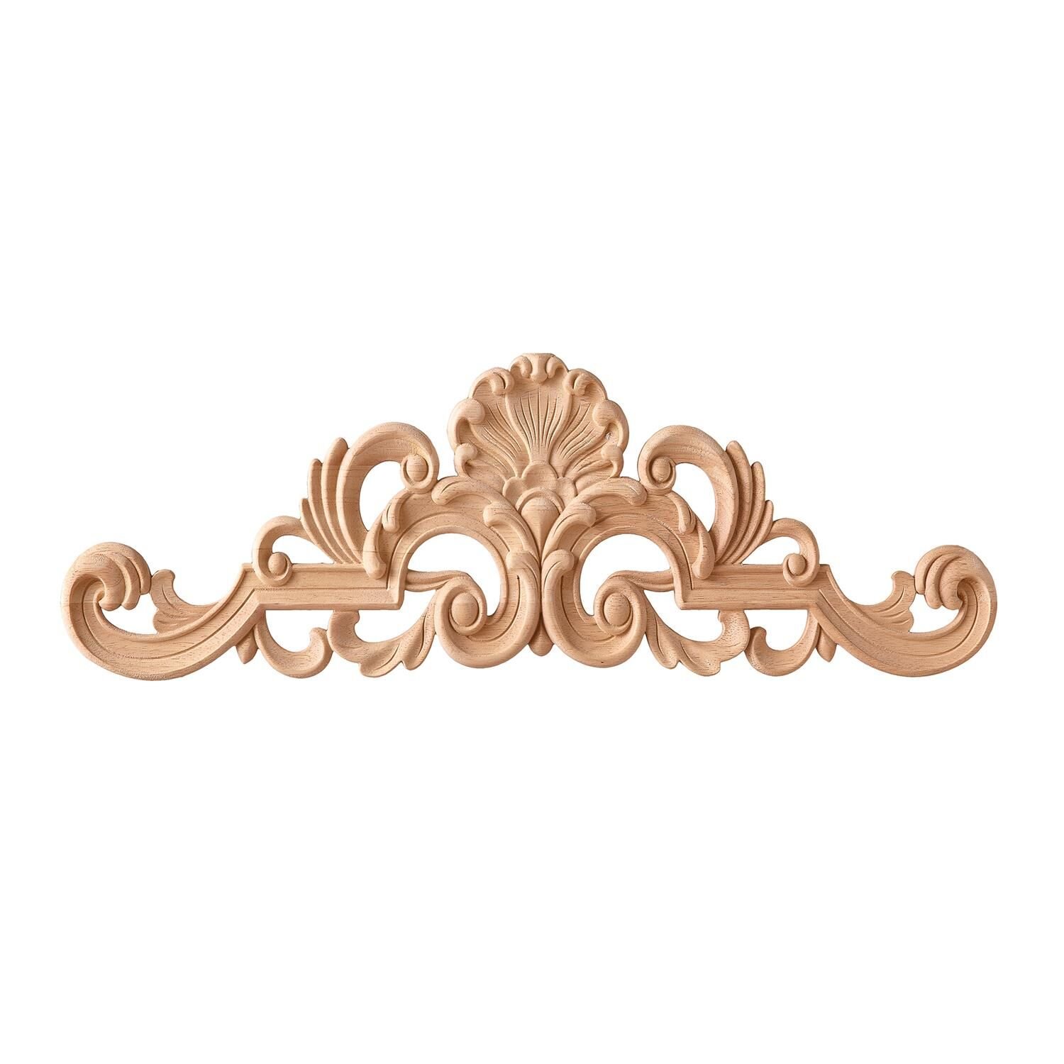 Taç Motif Aplik Oymalı Ahşap Boyanabilir Dekoratif Aksesuar 30x7,5x0,9 cm TAM05