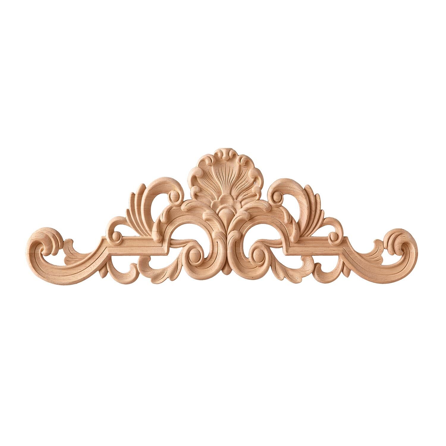 Taç Motif Aplik Oymalı Ahşap Boyanabilir Dekoratif Aksesuar 30x7,5x0,9 cm TAM05