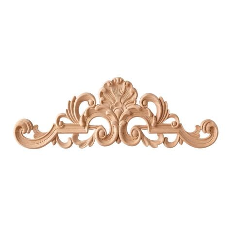 Taç Motif Aplik Oymalı Ahşap Boyanabilir Dekoratif Aksesuar 30x7,5x0,9 cm TAM05