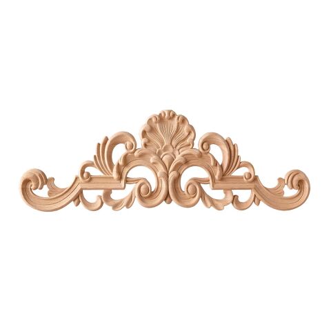 Taç Motif Aplik Oymalı Ahşap Boyanabilir Dekoratif Aksesuar 30x7,5x0,9 cm TAM05