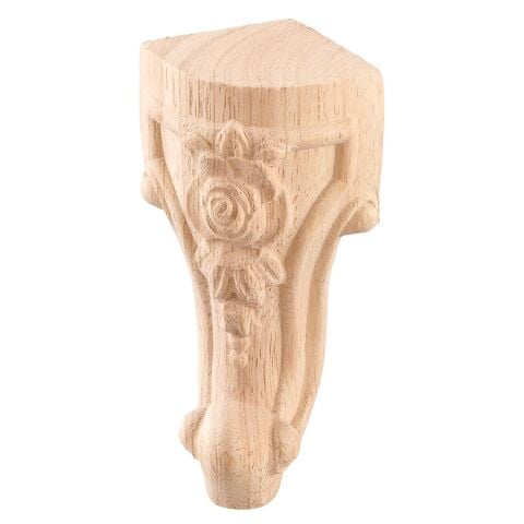 Torna  Ayak Oymalı Ayak Sehpa Komodin Mobilya Dresuar Boyanabilir Ahşap Ayak  8x8x12 cm KDOL.14