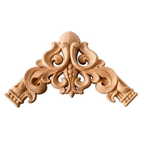 Köşe Aplik Dekoratif Aksesuar Boyanabilir İşlemeli Ahşap  15x15x3 cm  OKA10
