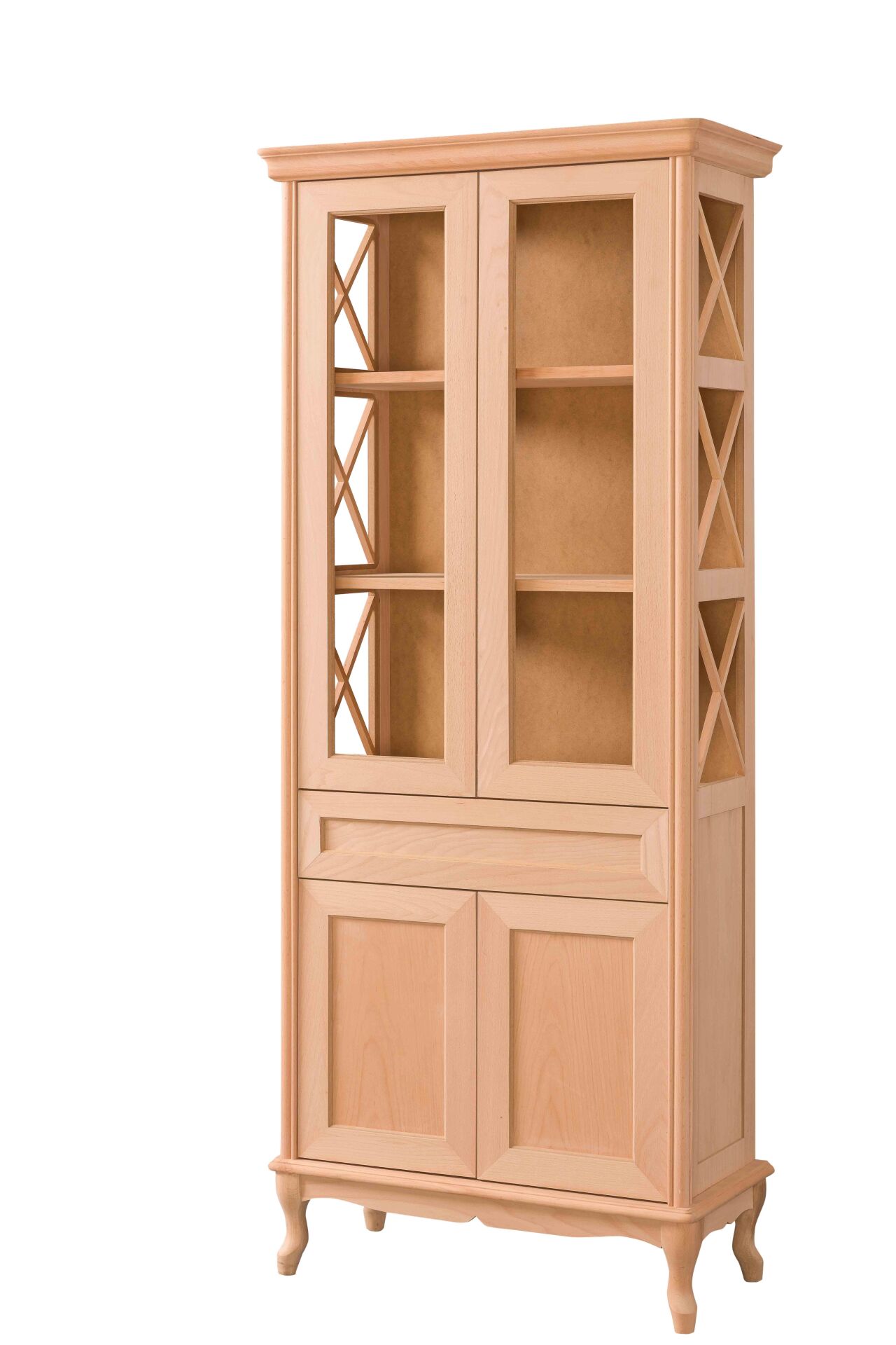ÇAPRAZ ÇITALI KAPAKLI KITAPLIK  80X38X195