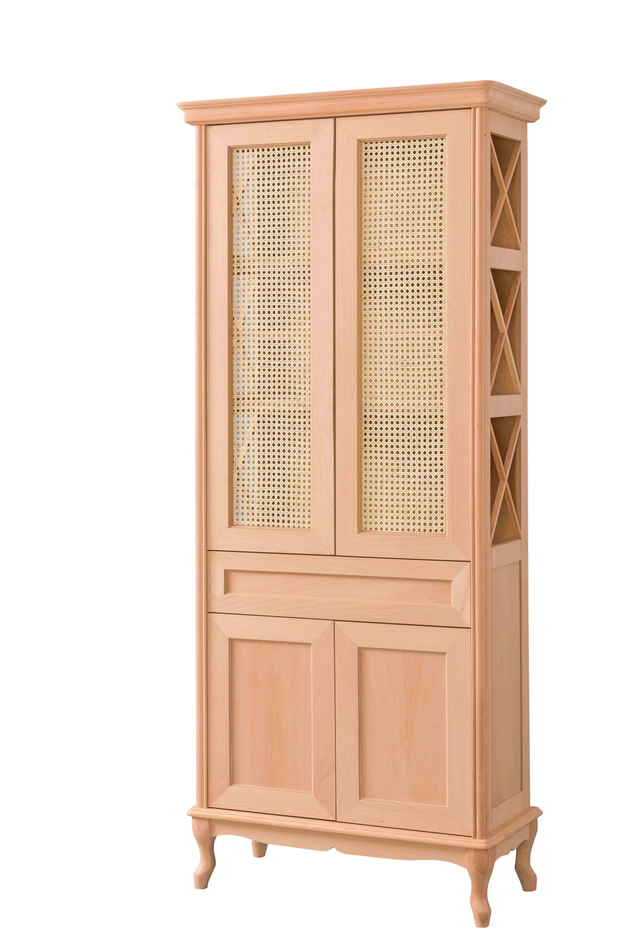 HASIRLI ÇAPRAZ  ÇITALI KAPAKLI KITAPLIK  80X38X195