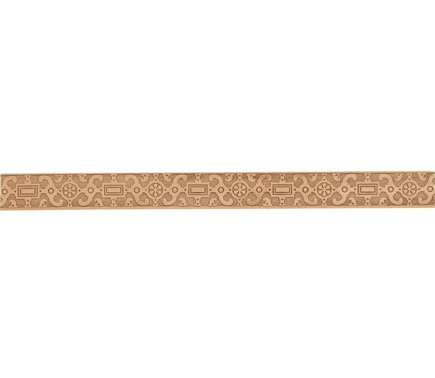 Ayous Ahşap Oyma İşlemeli Osmanlı Desenli Çıta Boyanabilir Dekoratif Aksesuar 51x8 mm  MAC32