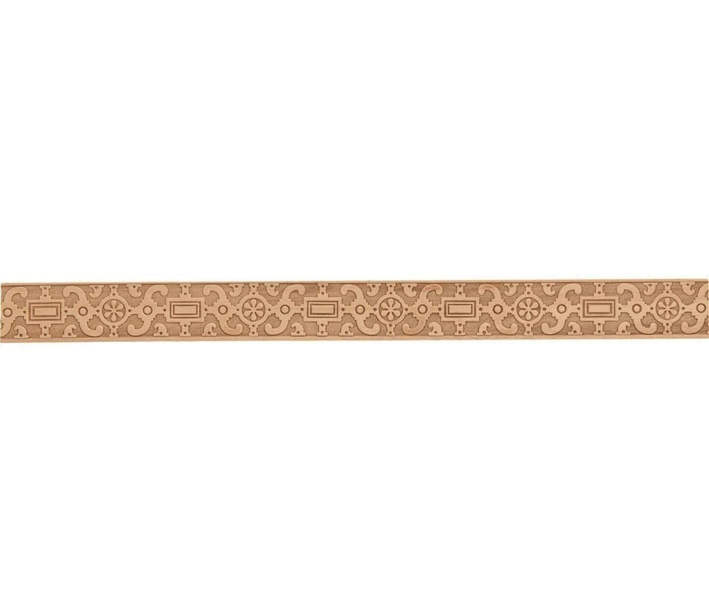 Ayous Ahşap Oyma İşlemeli Osmanlı Desenli Çıta Boyanabilir Dekoratif Aksesuar 51x8 mm  MAC32