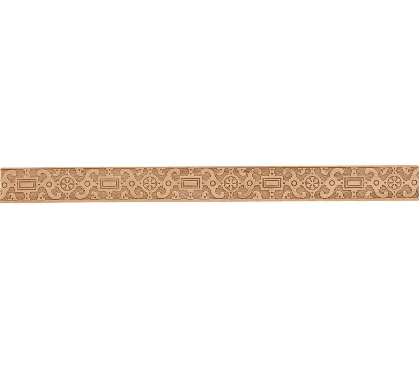 Ayous Ahşap Oyma İşlemeli Osmanlı Desenli Çıta Boyanabilir Dekoratif Aksesuar 51x8 mm  MAC32
