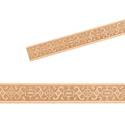 Ayous Ahşap Oyma İşlemeli Osmanlı  Desenli Çıta Boyanabilir Dekoratif Aksesuar 64x10 mm  MAC33
