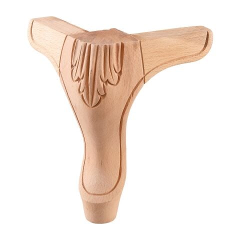 Lükens Oymalı Ayak Sehpa Komodin Mobilya Dresuar Boyanabilir Ahşap Ayak 8x8x12 cm  KKOL.05