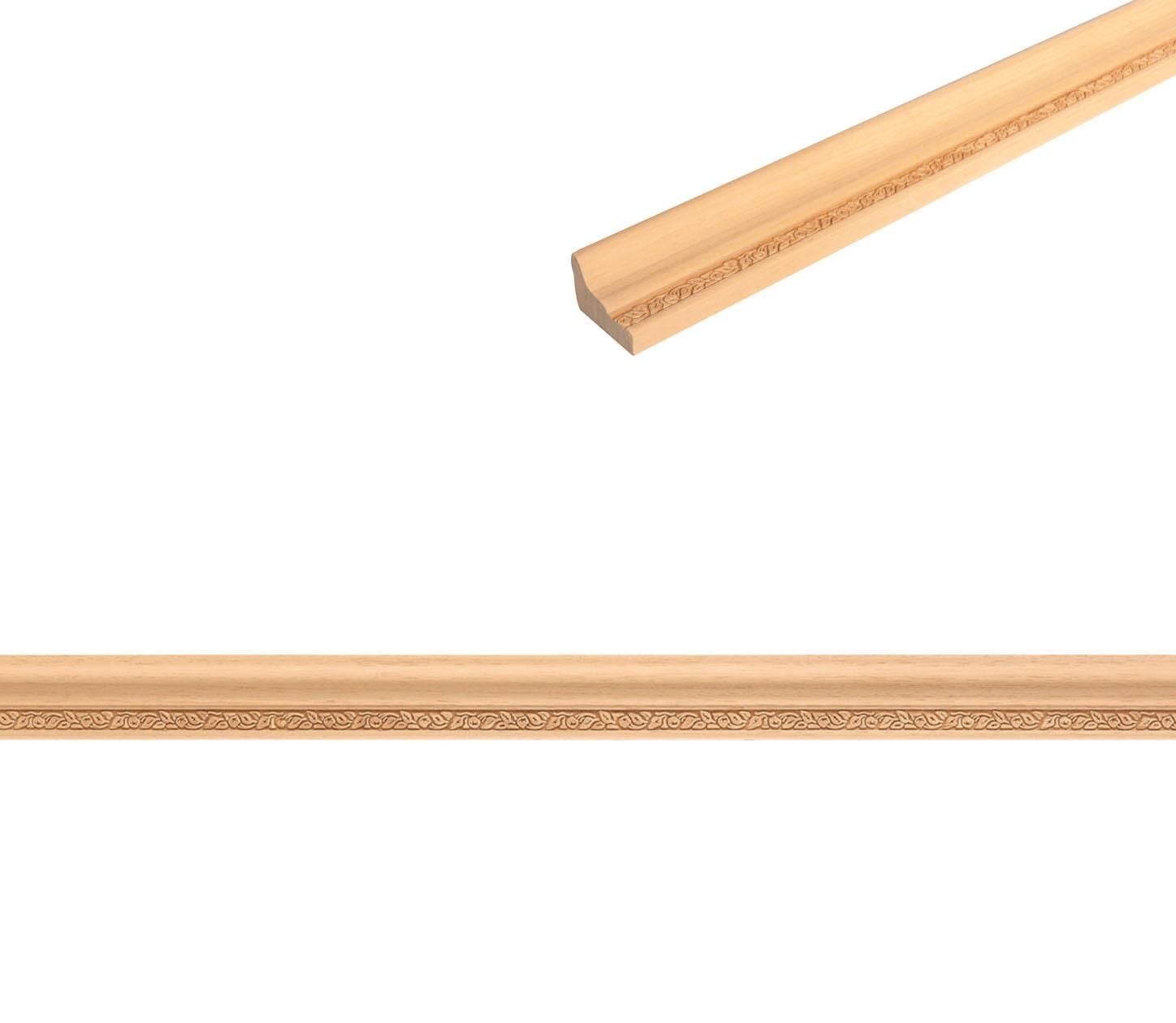 Ayous Ahşap Oyma İşlemeli Çiçek Desenli Çıta Boyanabilir Dekoratif Aksesuar 42x29 mm  MAC70