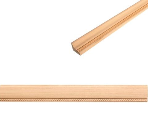 Ayous Ahşap Oyma İşlemeli Halat Desenli Çıta Boyanabilir Dekoratif Aksesuar 70x21 mm  MAC86