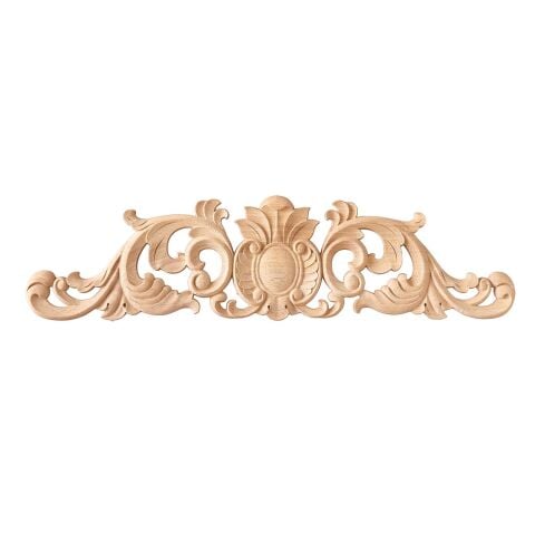 Taç Motif Aplik Oymalı Ahşap Boyanabilir Dekoratif Aksesuar 60x15x1,2  cm TAM07