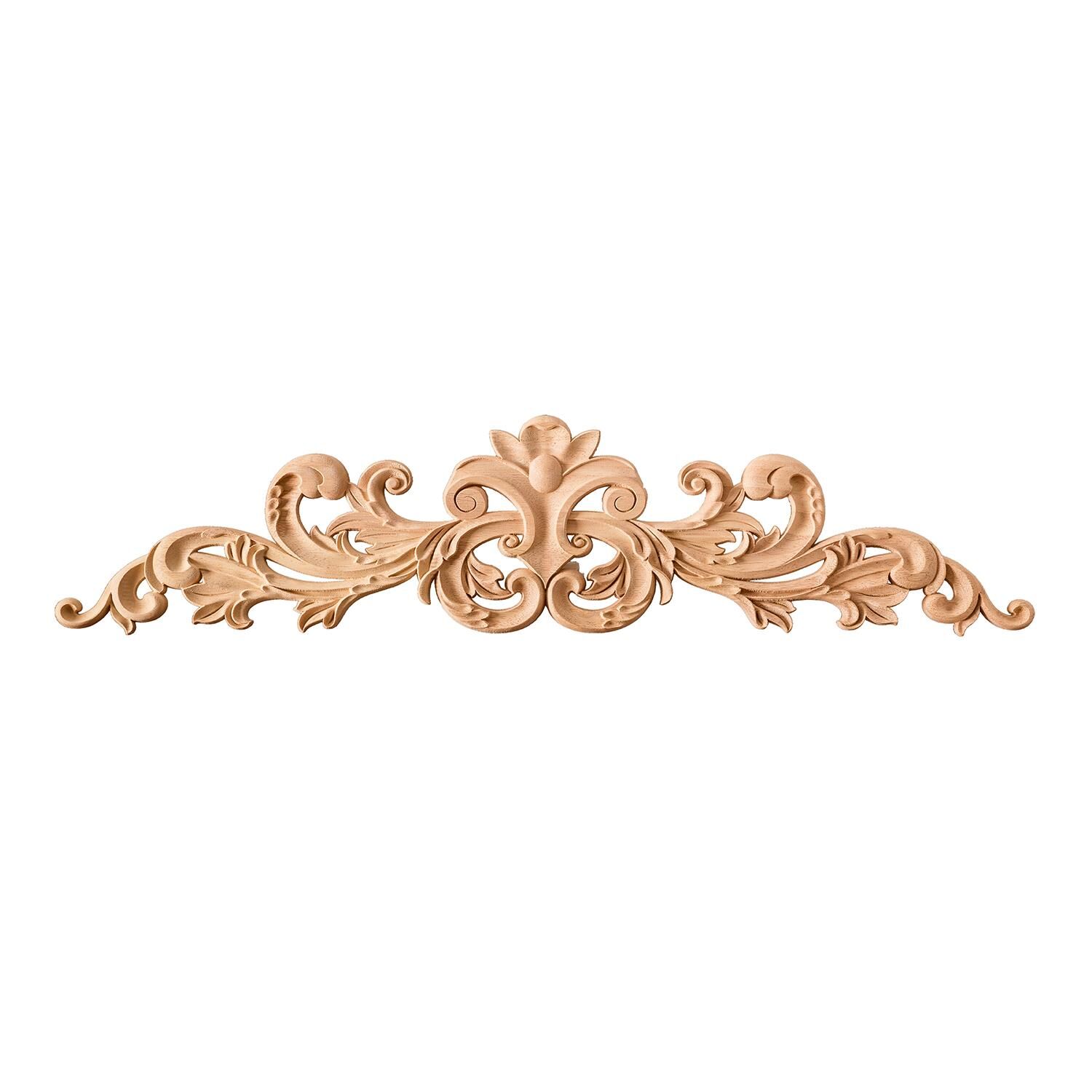 Taç Motif Aplik Oymalı Ahşap Boyanabilir Dekoratif Aksesuar 80x18x1,4  cm TAM08
