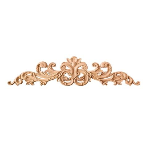 Taç Motif Aplik Oymalı Ahşap Boyanabilir Dekoratif Aksesuar 80x18x1,4  cm TAM08