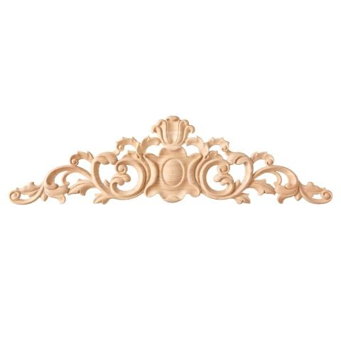 Taç Motif Aplik Oymalı Ahşap Boyanabilir Dekoratif Aksesuar 78x21x1,8  cm TAM09