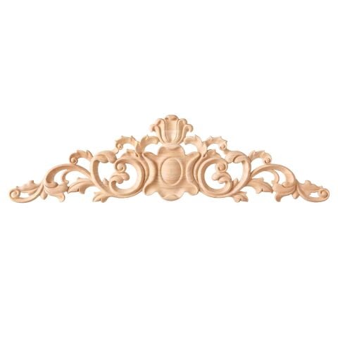 Taç Motif Aplik Oymalı Ahşap Boyanabilir Dekoratif Aksesuar 78x21x1,8  cm TAM09