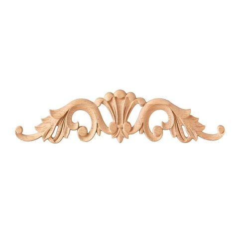 Taç Motif Aplik Oymalı Ahşap Boyanabilir Dekoratif Aksesuar 25x5x0,8  cm TAM13