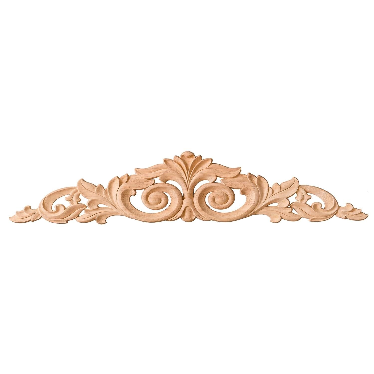 Taç Motif Aplik Oymalı Ahşap Boyanabilir Dekoratif Aksesuar 80x16x1,4  cm TAM14