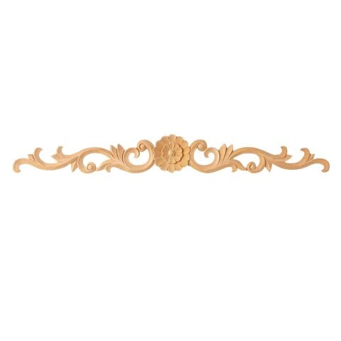 Taç Motif Aplik Oymalı Ahşap Boyanabilir Dekoratif Aksesuar 90x12x1,2  cm TAM18