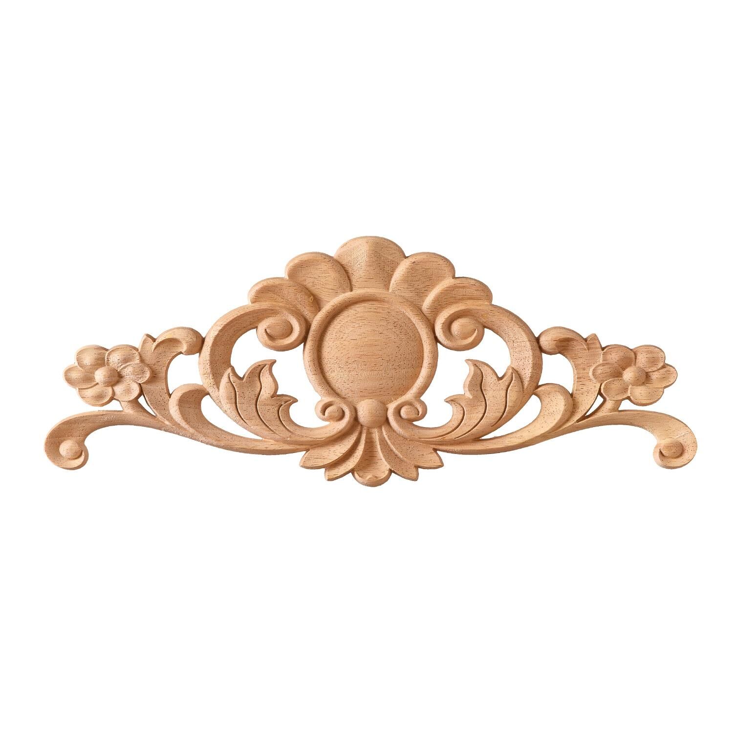 Taç Motif Aplik Oymalı Ahşap Boyanabilir Dekoratif Aksesuar 30x12x1,2  cm TAM29