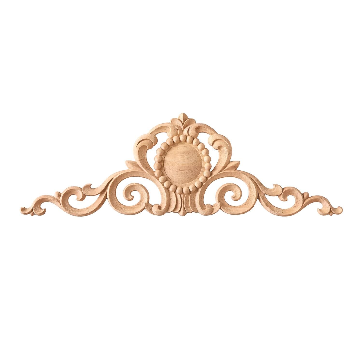 Taç Motif Aplik Oymalı Ahşap Boyanabilir Dekoratif Aksesuar 40x15x1,2  cm TAM30