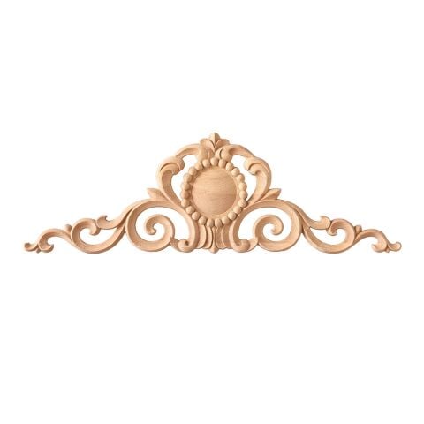 Taç Motif Aplik Oymalı Ahşap Boyanabilir Dekoratif Aksesuar 50x16,5x1,2 cm TAM30