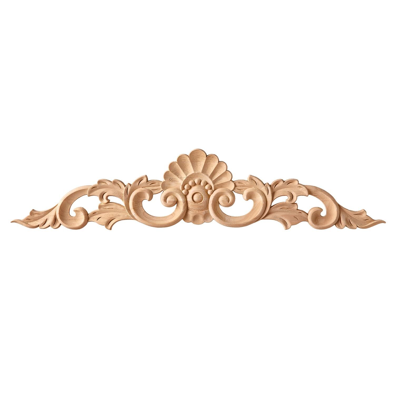 Taç Motif Aplik Oymalı Ahşap Boyanabilir Dekoratif Aksesuar 70x15x1,5  cm TAM34