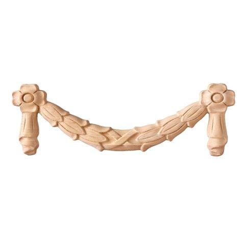 Taç Motif Aplik Oymalı Ahşap Boyanabilir Dekoratif Aksesuar 28x9x1,2  cm TAM36