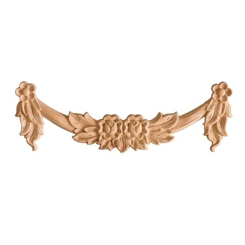 Taç Motif Aplik Oymalı Ahşap Boyanabilir Dekoratif Aksesuar 42x9x1,2  cm TAM37