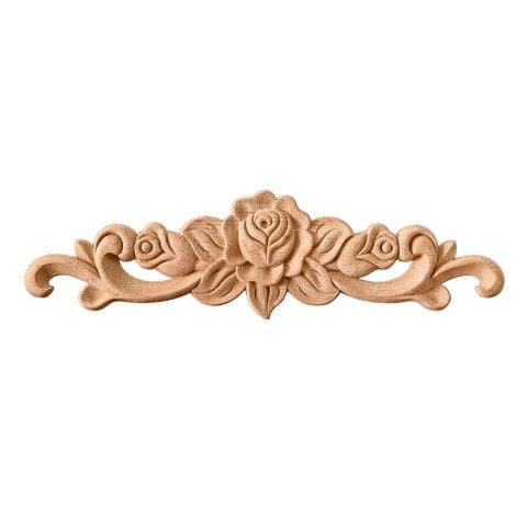 Taç Motif Aplik Oymalı Ahşap Boyanabilir Dekoratif Aksesuar 50x13x1,1  cm TAM42