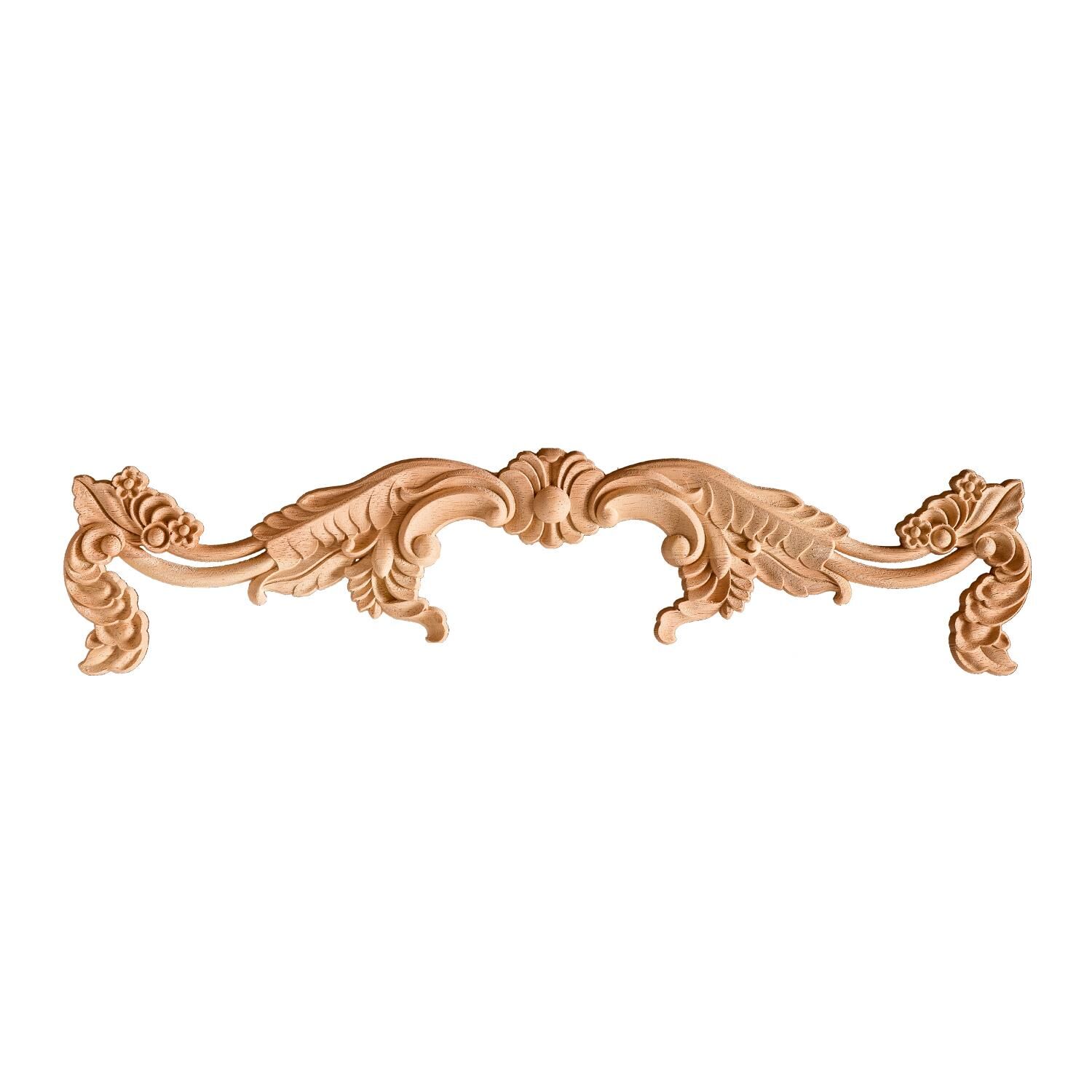 Taç Motif Aplik Oymalı Ahşap Boyanabilir Dekoratif Aksesuar 50x11,7x1,1 cm TAM44