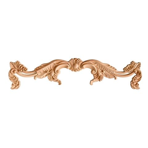 Taç Motif Aplik Oymalı Ahşap Boyanabilir Dekoratif Aksesuar 60x14x1,2  cm TAM44