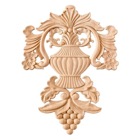 Aplik Orta Göbek Boyanabilir Ahşap Desenli İşlemeli Dekoratif Aksesuar 30x20x1  cm OGM27