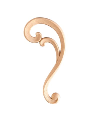 Köşe Aplik Dekoratif Aksesuar Boyanabilir İşlemeli Ahşap  15x8x0,8 cm KSS05