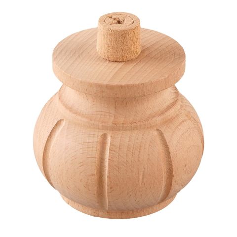 Torna Ahşap Ayak  Komidin Dresuar Koltuk Ayağı Desenli 9x9x8 cm